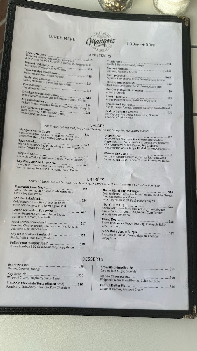 Mangoes Restaurant Menu - Image 3